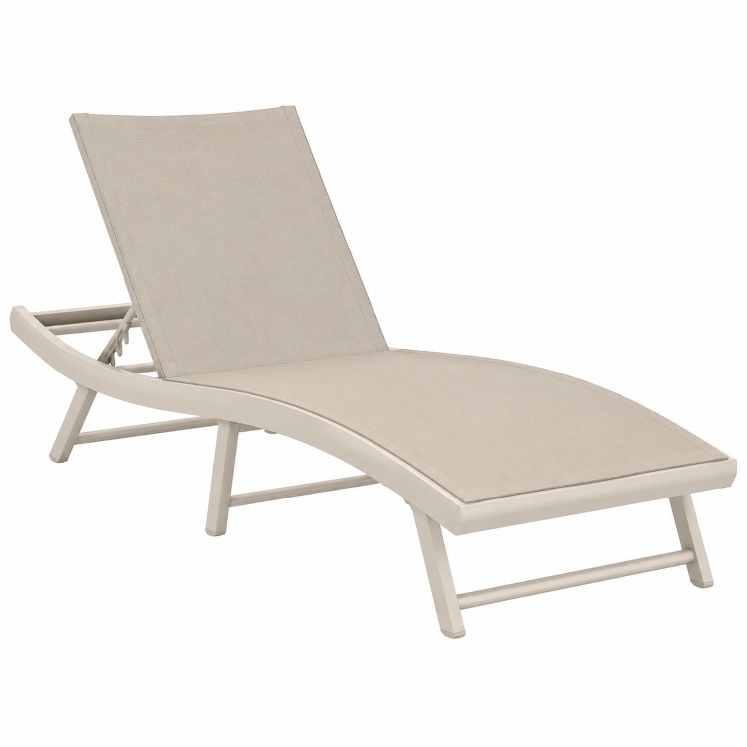 Chaise longue d'extérieur en aluminium avec tissu textilène beige