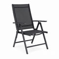 Outdoor Folding Chair with Aluminum Frame and Textilene Fabric Black