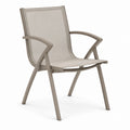 Outdoor Aluminum Chair with Textilene Fabric in Beige