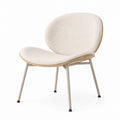 Chaise en tissu bouclé beige avec pieds en métal 72cm x 75cm x 78cm