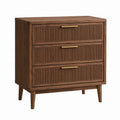 Walnut Wood Dresser with Three Drawers