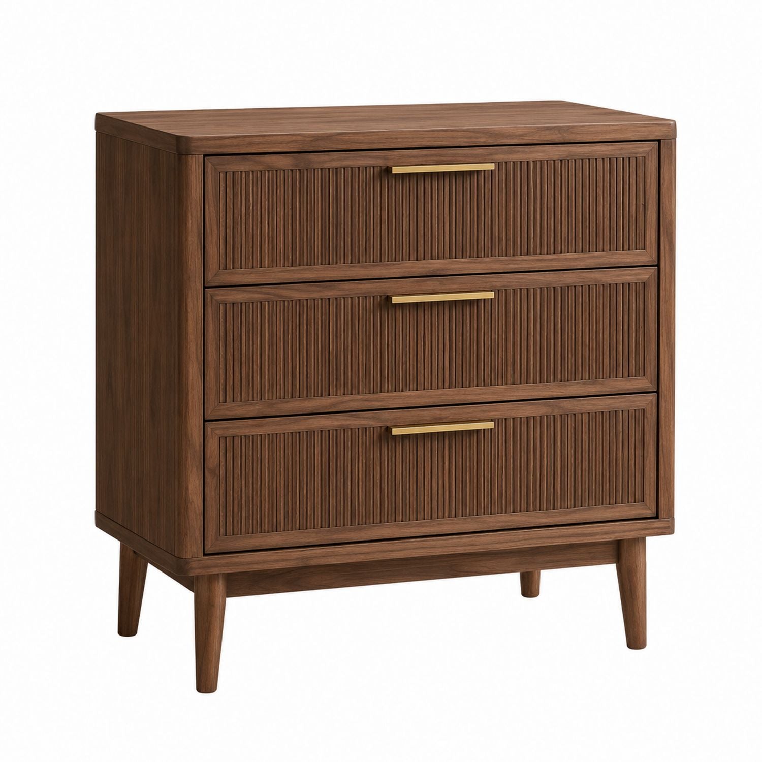 Commode en noyer à trois tiroirs