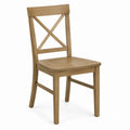 Wooden Dining Chair with Cross Back Solid Oak 45cm x 50cm x 90cm