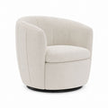 Fauteuil pivotant cylindrique en tissu 32x32x28 pouces crème