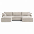 Canapé d'angle modulable en polyester beige