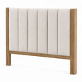 Tête de lit rembourrée avec cadre en chêne massif Beige Grand Lit
