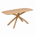 Rectangular Oak Dining Table with Solid Wood Base 150cm