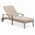 Outdoor Rattan Chaise Lounge with Polyester Cushion